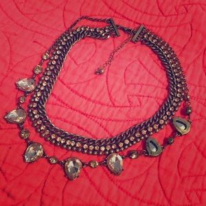 Bronze with pink crystal necklace